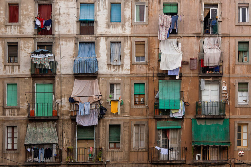 Apartment blocks in El Raval Barcelona